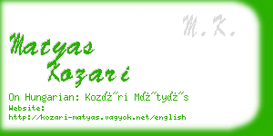 matyas kozari business card